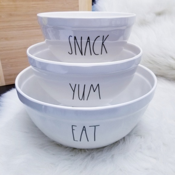 Rae Dunn Other - NWT Rae Dunn EAT YUM SNACK LL Bowl 3 piece Set